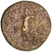 Sestertius - Vespasian ROMA S C; Roma and Victory, Rome, 71 reverse image