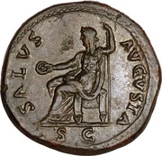 Sestertius - Vespasian SALVS AVGVSTA S C; Salus, Rome, 71 reverse image
