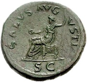Sestertius - Vespasian SALVS AVGVSTI S C; Salus, Rome, 71 reverse image