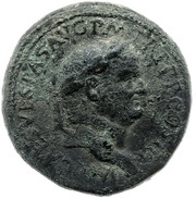 Sestertius - Vespasian VICTORIA AVGVSTI S C; Victory and Judaea obverse image