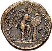 Sestertius - Titus VICTORIA AVGVSTI S C; Victory, Rome, 71 reverse image