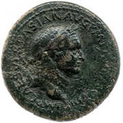 Sestertius - Vespasian, Titus, and Domitian CAESAR AVG F DES IMP AVG F COS DES II S C obverse image