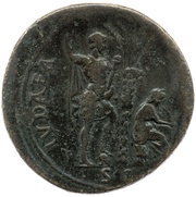 Sestertius - Vespasian IVDAEA CAPTA S C; Judaea, Rome, 71 reverse image