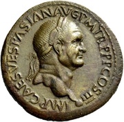 Sestertius - Vespasian S P Q R P P OB CIVES SERVATOS obverse image