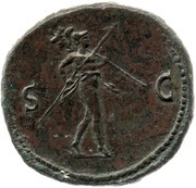 Sestertius - Titus S C; Mars, Rome, 72 reverse image