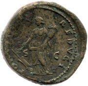 Sestertius - Titus FORTVNAE REDVCI S C; Fortuna, Rome, 72 reverse image