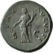 Sestertius - Titus PAX AVGVSTI S C; Pax, Rome, 72 reverse image
