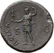Sestertius - Titus ROMA S C; Roma and Victory, Rome, 72 reverse image
