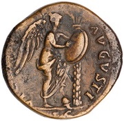 Sestertius - Titus VICTORIA AVGVSTI S C; Victory, Rome, 72 reverse image
