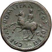 Sestertius - Titus CAESAR DOMITIAN COS DES II S C, Rome, 72 reverse image