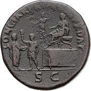 Sestertius - Titus CONGIAR PRIMVM PR DAT S C; Minerva, Rome, 72 reverse image