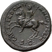 Sestertius - Titus and Domitian CAESER DOMITIAN COS DES II S C, Rome, 72 reverse image