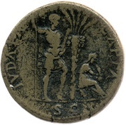 Sestertius - Vespasian IVDAEA CAPTA S C; Judaea, Rome, 72 reverse image
