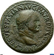 Sestertius - Vespasian S P Q R P P OB CIVES SERVATOS obverse image