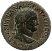 Sestertius - Vespasian, Titus, and Domitian T IMP AVG F COS II CAESAR DOMITIANVS AVG F COS DESG II S C obverse image