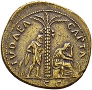 Sestertius - Vespasian IVDAEA CAPTA S C; Judaea, Rome, 72-73 reverse image