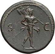 Sestertius - Vespasian S C; Mars, Rome, 72-73 reverse image