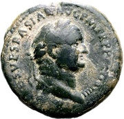 Sestertius - Vespasian S C; Mars obverse image