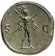 Sestertius - Titus S C; Mars, Rome, 72-73 reverse image