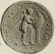 Sestertius - Titus VICTORIA AVGVSTA S C; Victory, Rome, 73 reverse image