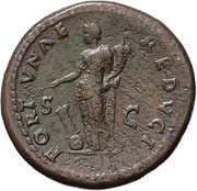 Sestertius - Vespasian FORTVNAE REDVCI S C; Fortuna, Rome, 73 reverse image