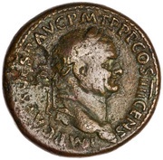 Sestertius - Vespasian PAX AVGVSTI S C; Pax obverse image