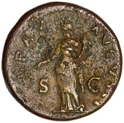 Sestertius - Vespasian PAX AVGVSTI S C; Pax, Rome, 73 reverse image