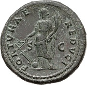 Sestertius - Titus FORTVNAE REDVCI S C; Fortuna, Rome, 73 reverse image