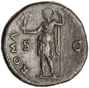 Sestertius - Titus ROMA S C; Roma and Victory, Rome, 73 reverse image