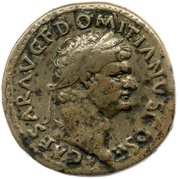 Sestertius - Domitian PAX AVGVST S C; Pax obverse image