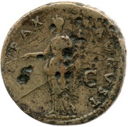 Sestertius - Domitian PAX AVGVST S C; Pax, Rome, 73-74 reverse image