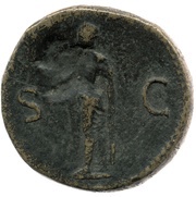 Sestertius - Domitian S C; Spes, Rome, 73-74 reverse image