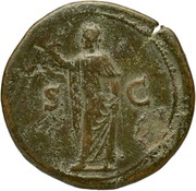 Sestertius - Domitian S C; Spes, Rome, 73-74 reverse image