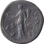 Sestertius - Titus PAX AVGVSTI S C; Pax, Rome, 74 reverse image
