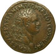 Sestertius - Titus ROMA S C; Roma and Victory obverse image