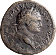 Sestertius - Titus PAX AVGVST S C; Pax obverse image