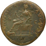 Sestertius - Vespasian ANNONA AVGVST S C; Annona, Rome, 76 reverse image