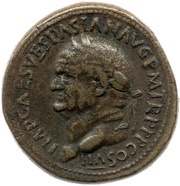 Sestertius - Vespasian PAX AVGVST S C; Pax obverse image