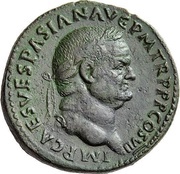 Sestertius - Vespasian PAX AVGVST S C; Pax obverse image