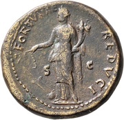 Sestertius - Titus FORTVNAE REDVCI S C; Fortuna, Rome, 76 reverse image