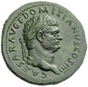 Sestertius - Domitian PAX AVGVSTI S C; Pax obverse image