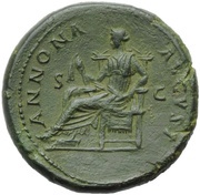 Sestertius - Vespasian ANNONA AVGVST S C; Annona, Rome, 77-78 reverse image