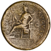 Sestertius - Vespasian ANNONA AVGVST S C; Annona, Rome, 77-78 reverse image