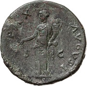 Sestertius - Vespasian PAX AVGVST S C; Pax, Rome, 77-78 reverse image