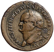 Sestertius - Vespasian PAX AVGVST S C; Pax obverse image