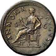 Sestertius - Titus ANNONA AVGVST S C; Annona, Rome, 77-78 reverse image