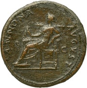 Sestertius - Titus ANNONA AVGVST S C; Annona, Rome, 77-78 reverse image