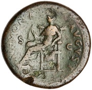 Sestertius - Domitian ANNONA AVGVST S C; Annona, Rome, 77-78 reverse image