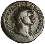 Sestertius - Domitian PAX AVGVST S C; Pax obverse image
