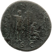 Sestertius - Vespasian IVDAEA CAPTA S C; Judaea, Rome, 77-78 reverse image